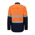 Hard Yakka Orange/Navy Hi Vis Taped Long Sleeve Cotton Shirt Size 2XL