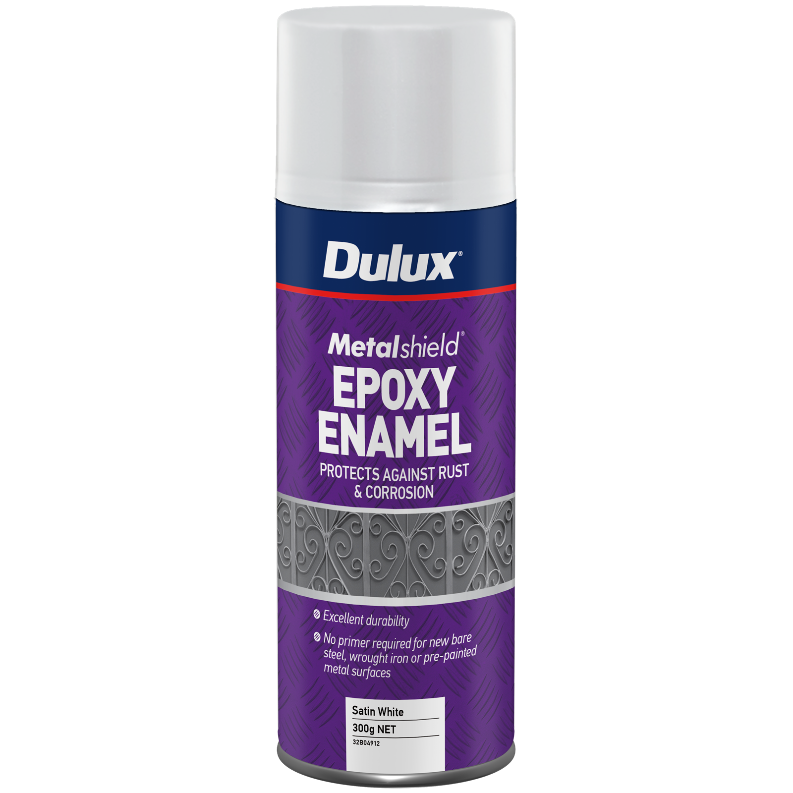 Dulux 300g Metalshield Epoxy Enamel Satin White UV Resistant Waterproof