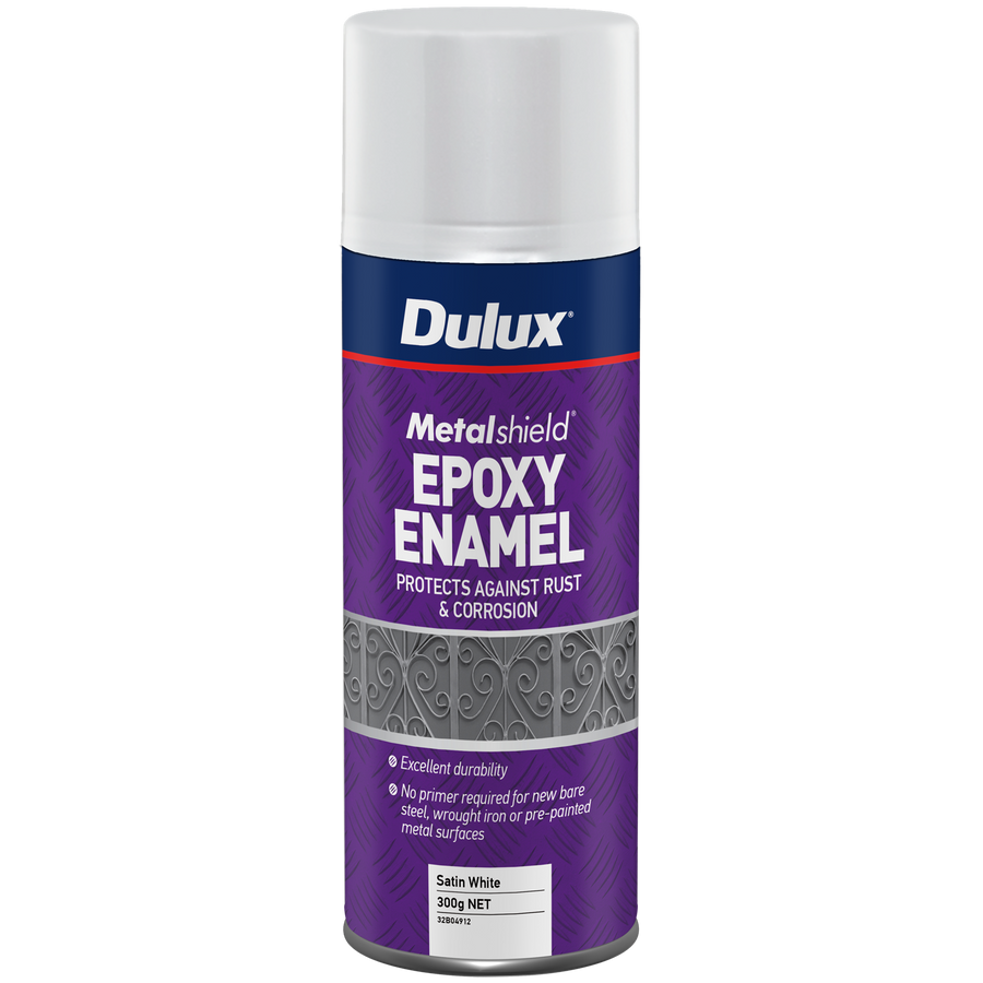 Dulux 300g Metalshield Epoxy Enamel Satin White UV Resistant Waterproof