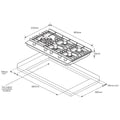 Westinghouse 90cm 5 Burner Natural Gas Cooktop - Stainless Steel, Cast Iron Trivets, Wok Burner - WHG954SC