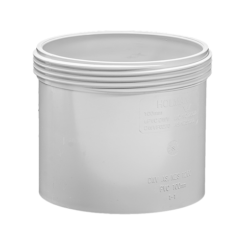 Holman 100mm PVC DWV Threaded Access Coupling - Grey - Durable - Easy Connect - SuperSaverAU - view 1