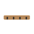 MODE 4 Black Hooks Bamboo Board Wall Mounted Key Rack