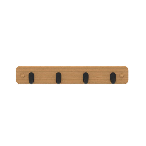 MODE 4 Black Hooks Bamboo Board Wall Mounted Key Rack
