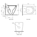 Parisi Ellisse II Wall Faced Toilet Pan - Rimless, Gloss White, Soft Close Seat Included - PN610