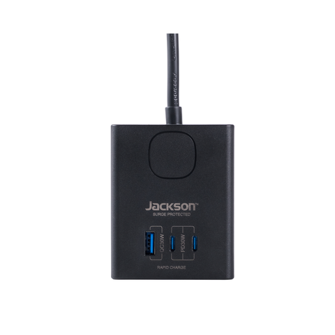 Jackson 3 Outlet Power Cube, USB-A & USB-C PD30W x2, 175J Surge, Black