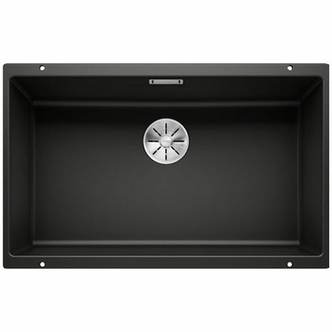 Blanco SUBLINE large single bowl undermount sink - Black Silgranit, 53L bowl, overflow - SUBLINE700UBK5