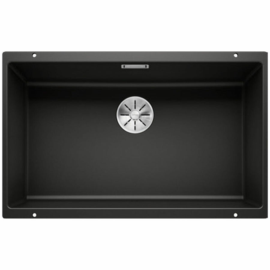 Blanco SUBLINE large single bowl undermount sink - Black Silgranit, 53L bowl, overflow - SUBLINE700UBK5