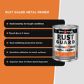 White Knight Rust Guard Metal Primer 1L - Medium Grey Solvent Based Rust-Inhibiting Primer