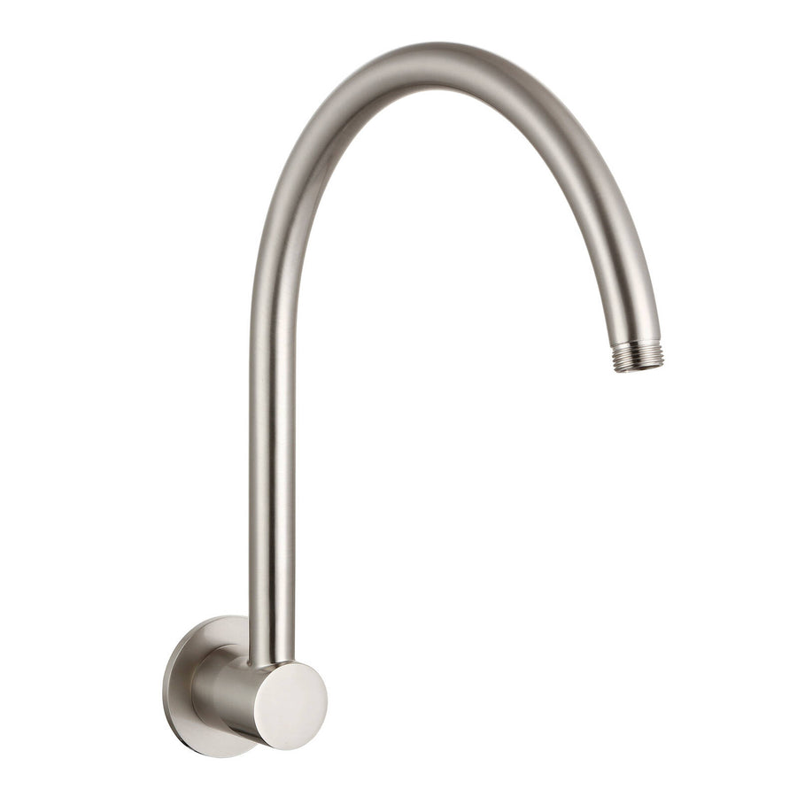 Mondella Resonance 300mm Brushed Nickel Gooseneck Shower Arm, Grade 304 Stainless Steel
