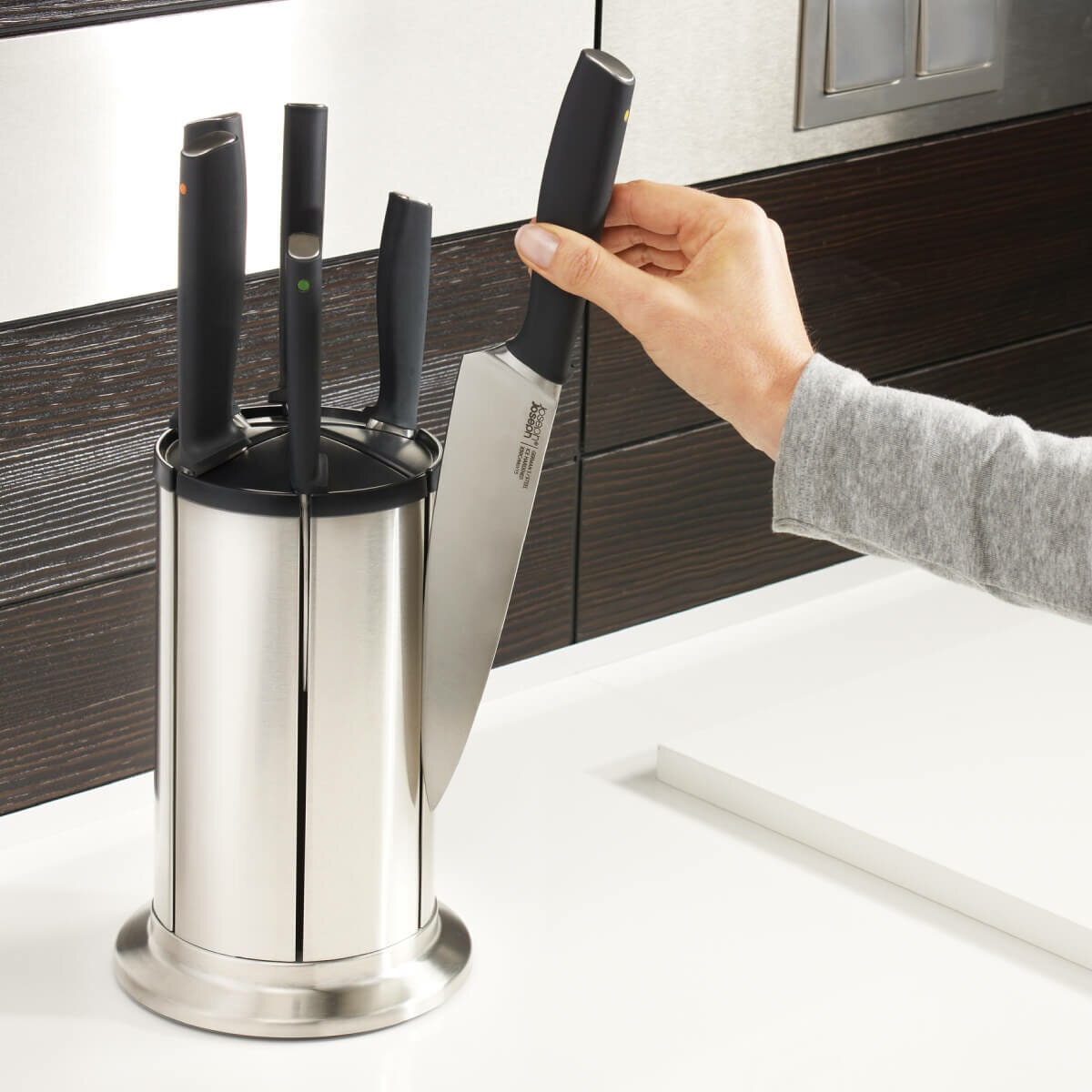 Joseph Joseph Elevate steel knives carousel set - six knives, stainless steel rotating block - 95034