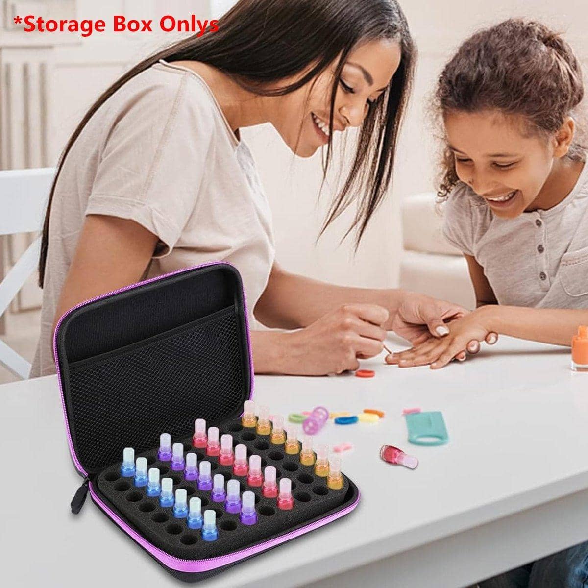 63 Slot Essential Oil Bottle Organiser Carry Bag - Lime Green Zip - view 5