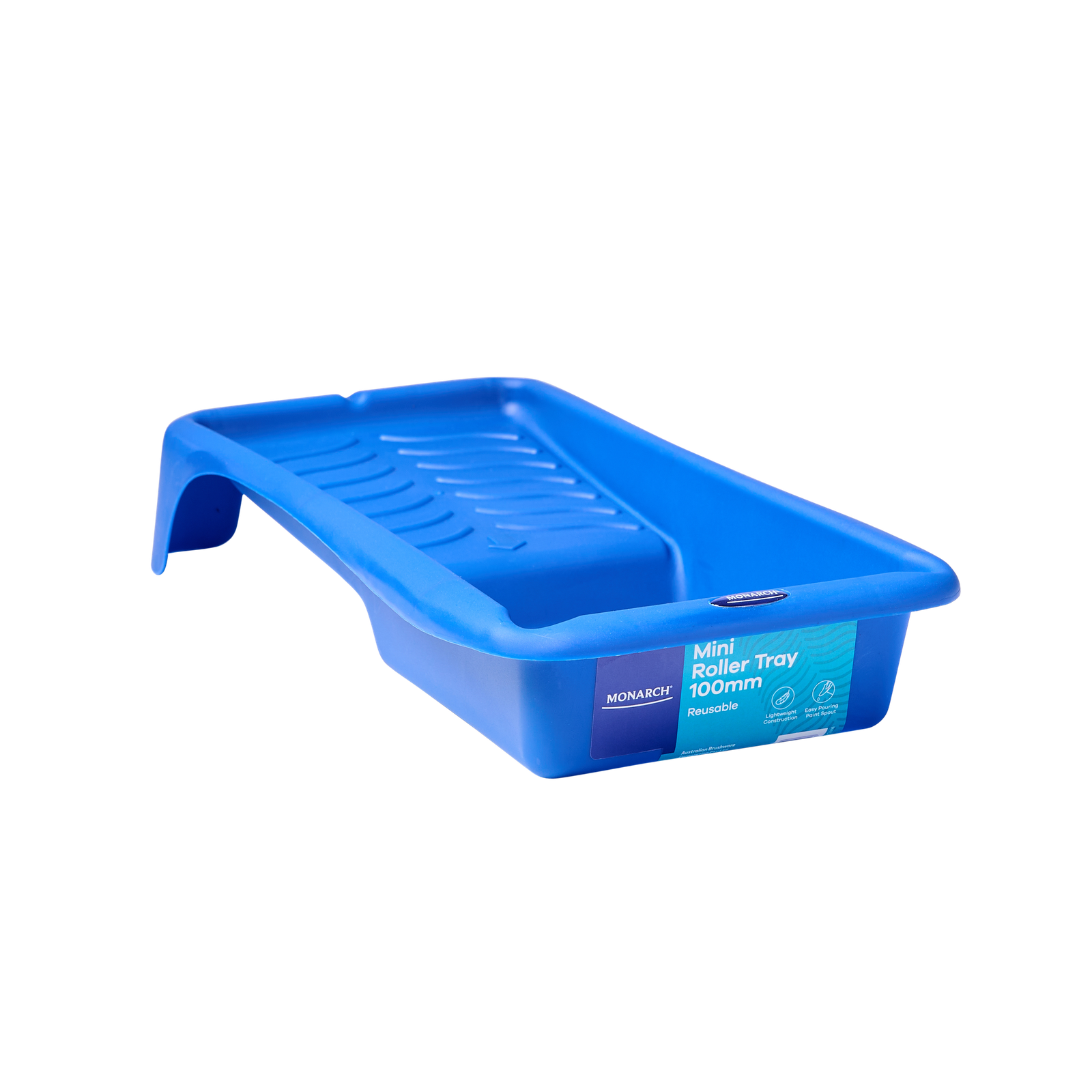 Monarch 100mm Paint Tray, Lightweight Blue Plastic for Mini Rollers and Pads