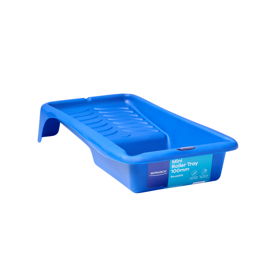 Monarch 100mm Paint Tray, Lightweight Blue Plastic for Mini Rollers and Pads