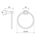Caroma Acacia Towel Ring - Polished Chrome Brass Wall Mounted