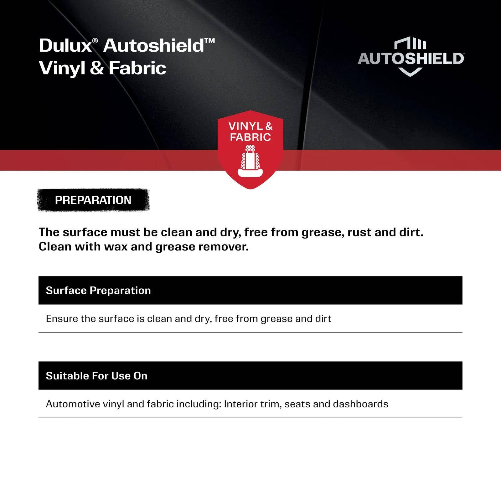 Dulux Autoshield 340g Charcoal Vinyl & Fabric Spray Paint, Satin Finish