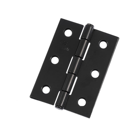 Lane Butt Hinge - 70mm - Steel - Matte Black Finish - 2 Pack - SuperSaverAU - view 1