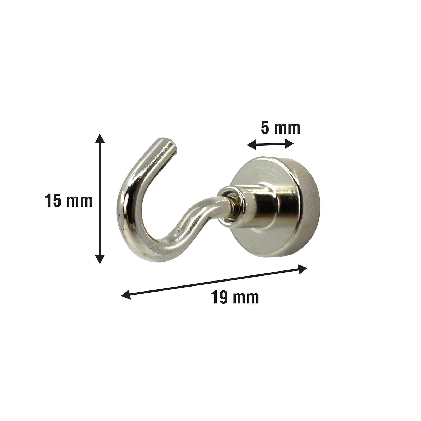 Everhang 35mm Neodymium Magnetic Hook 10 Pack - Silver