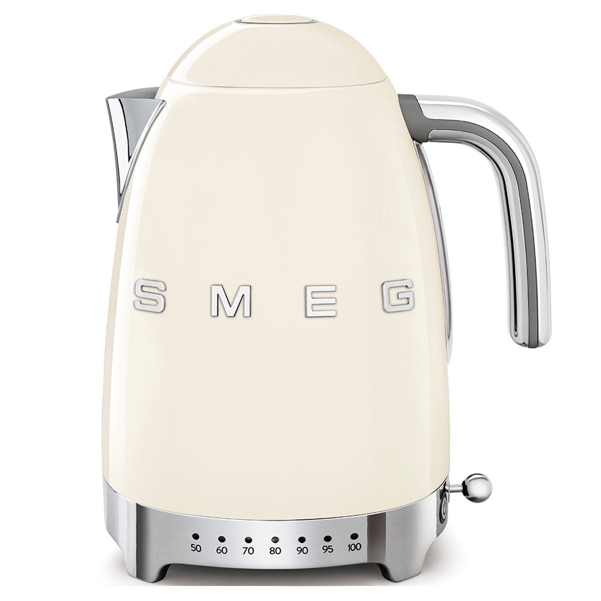 Smeg 50s Retro Style 1.7L Variable Temperature Kettle - Cream, 7 Settings, Keep Warm - KLF04CRAU