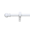 Pillar Products 16mm White Powdercoated Steel Ball Curtain Rod Finials, Pair