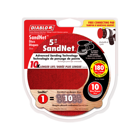 Diablo 125mm Orbital Sandnet Discs 10 Pack - 180 Grit - Clog-Reducing Design - SuperSaverAU - view 1