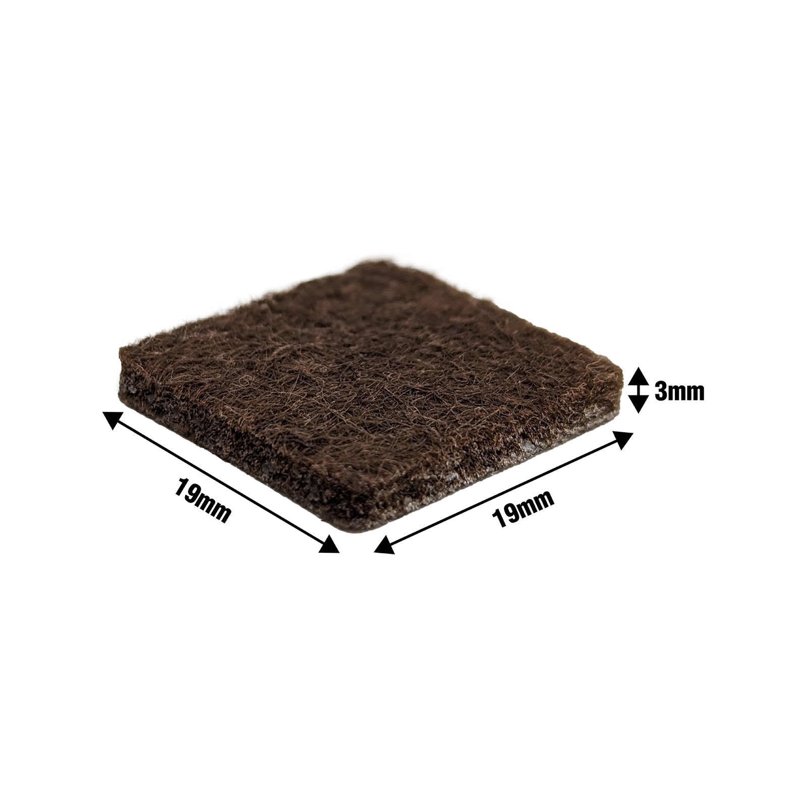 Surface Gard 19 x 19mm Brown Square Felt Floor Protectors 12 Pack