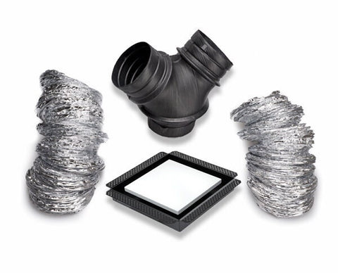 Schweigen 2 Room Ducting Kit - White Integrated Diffuser, 150mm Flexi-Ducting - DVK700