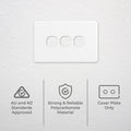 Deta Three Gang Grid Plate - 77mm x 30mm - Polycarbonate - Indoor Use - SuperSaverAU - view 2