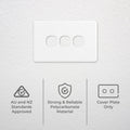 DETA X6 Three Gang Grid Plate White Polycarbonate Customisable