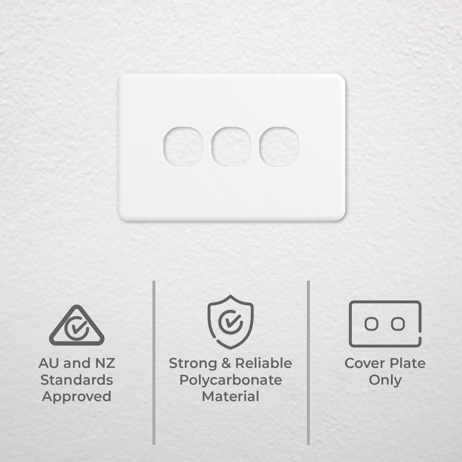 DETA X6 Three Gang Grid Plate White Polycarbonate Customisable