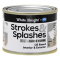 White Knight Strokes and Splashes Paint - 100ml - Silver - Oil Based - No Brush Marks - SuperSaverAU - view 1