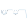 Pillar Curtain Rod Bracket - Double Universal - 16mm & 25mm - White - 1 Pair - SuperSaverAU - view 1