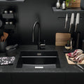 Franke Pull-Out Mixer Tap - Black Steel Spray Head 360-Degree Spout 5 Star WELS - TA9601BS