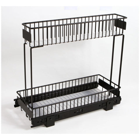 L.T. Williams 2-Tier Gliding Baskets 150/200 - Black PC Steel - Base Mounted - 9717