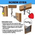 Everhang 20mm Black Screw Eye Hook 72439 - 10 Pack - Zinc Plated - SuperSaverAU - view 2
