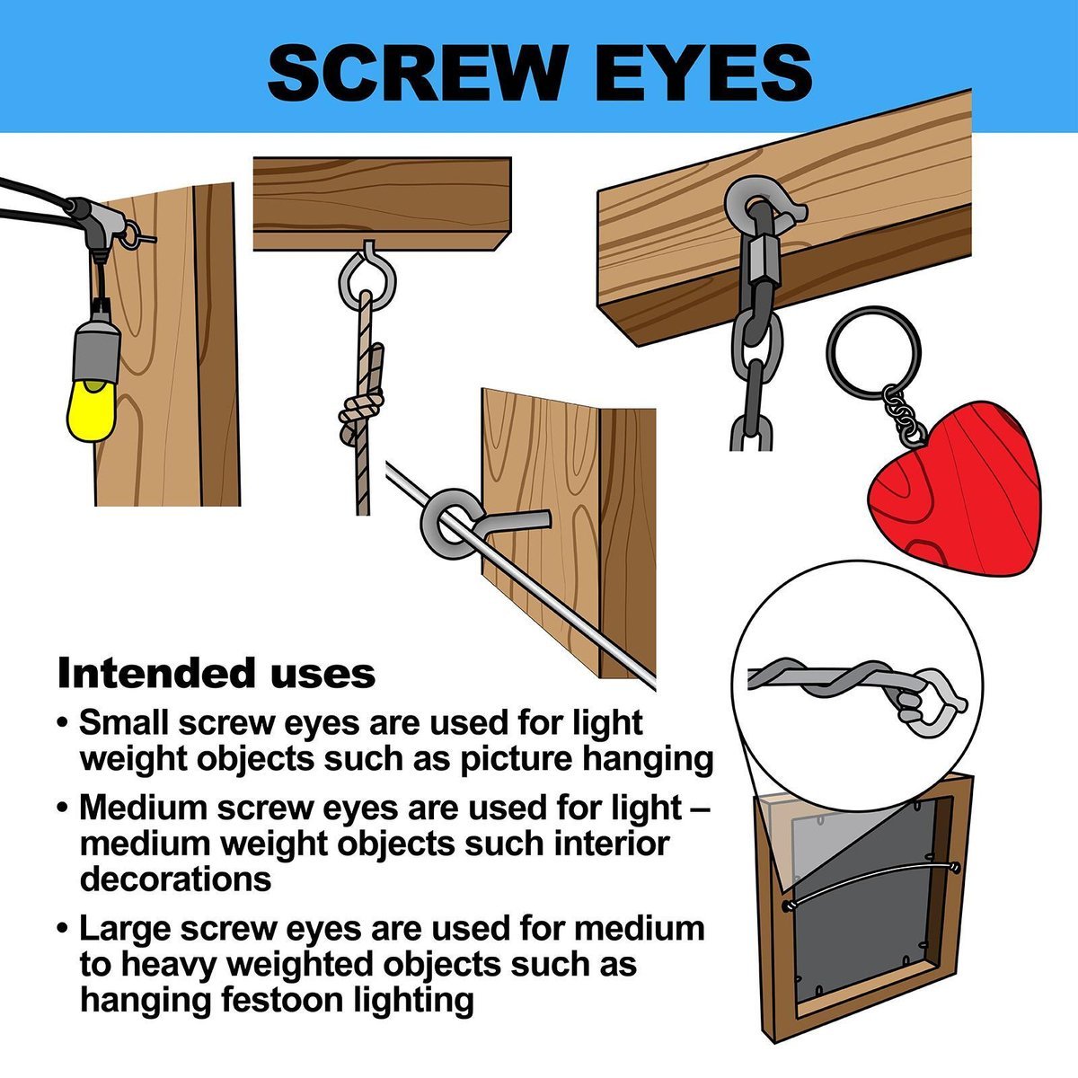 Everhang Screw Eye Hooks - 12mm - Zinc Plated - 3 Pack - SuperSaverAU - view 2