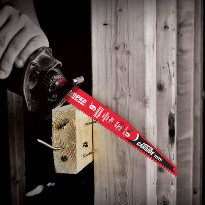 Diablo 9 Amped Demo Demon Reciprocating Saw Blade - General Purpose 3 Pack - 9" 6/9TPI - Durable & Impact Resistant