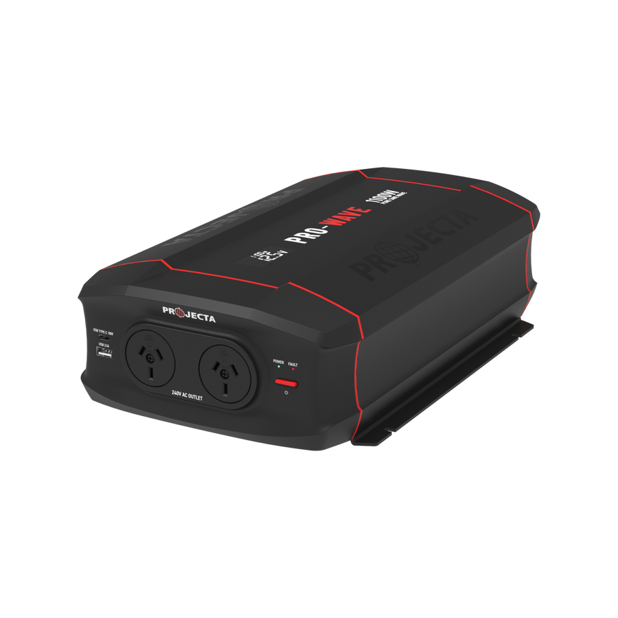 Projecta 12V 1100W Pure Sine Wave Inverter - 2200W Peak Power - Black - SuperSaverAU - view 1