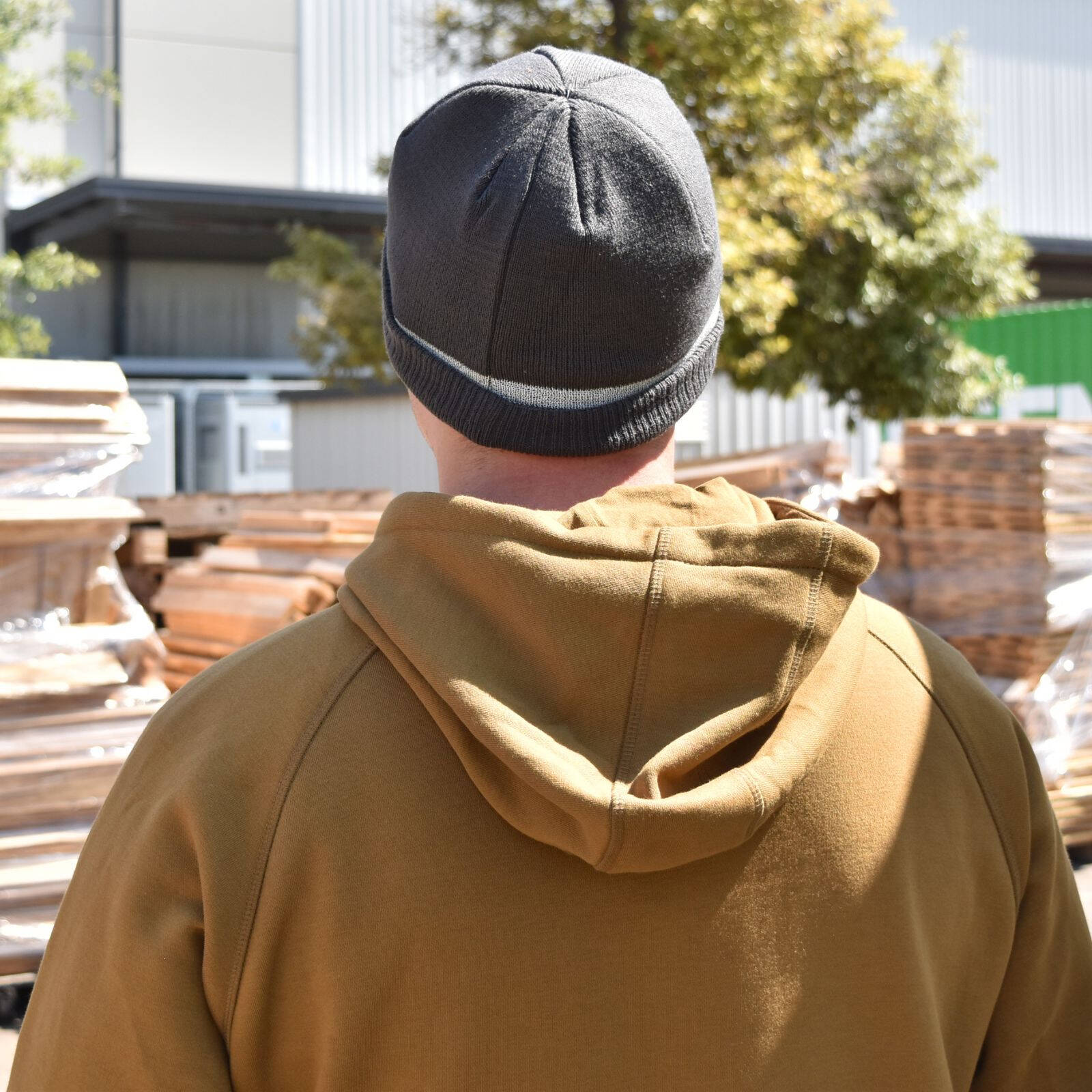 DeWALT Reflective Beanie Black Acrylic Ribbed One Size
