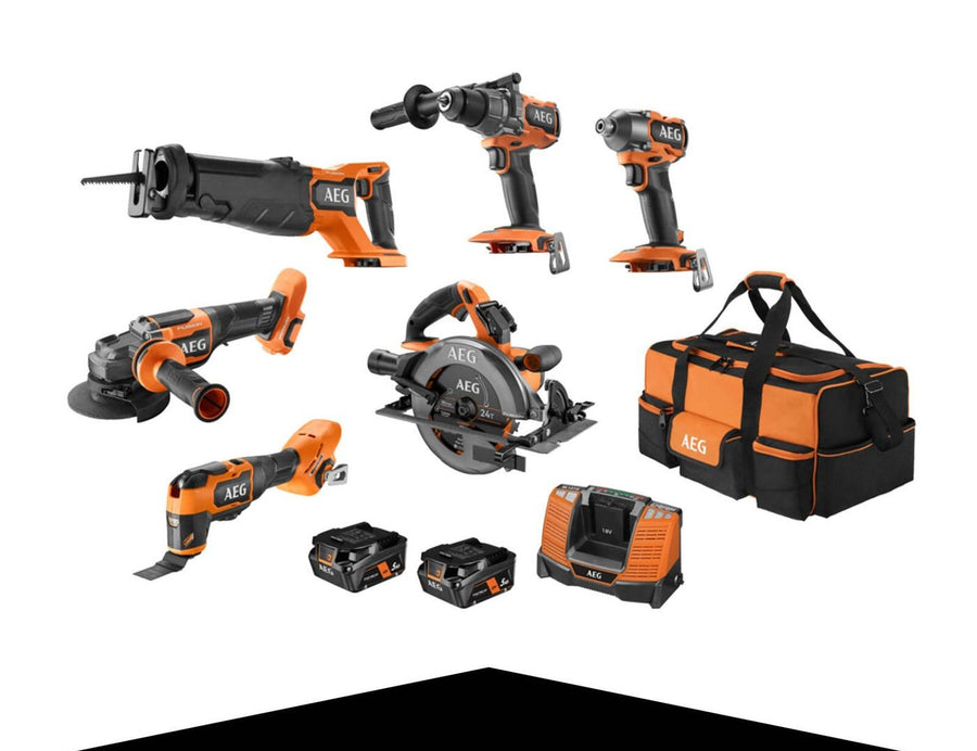 AEG 18V FUSION Brushless 6-Piece 5.0Ah FORCE Kit with 2 Batteries A18FX6B152B