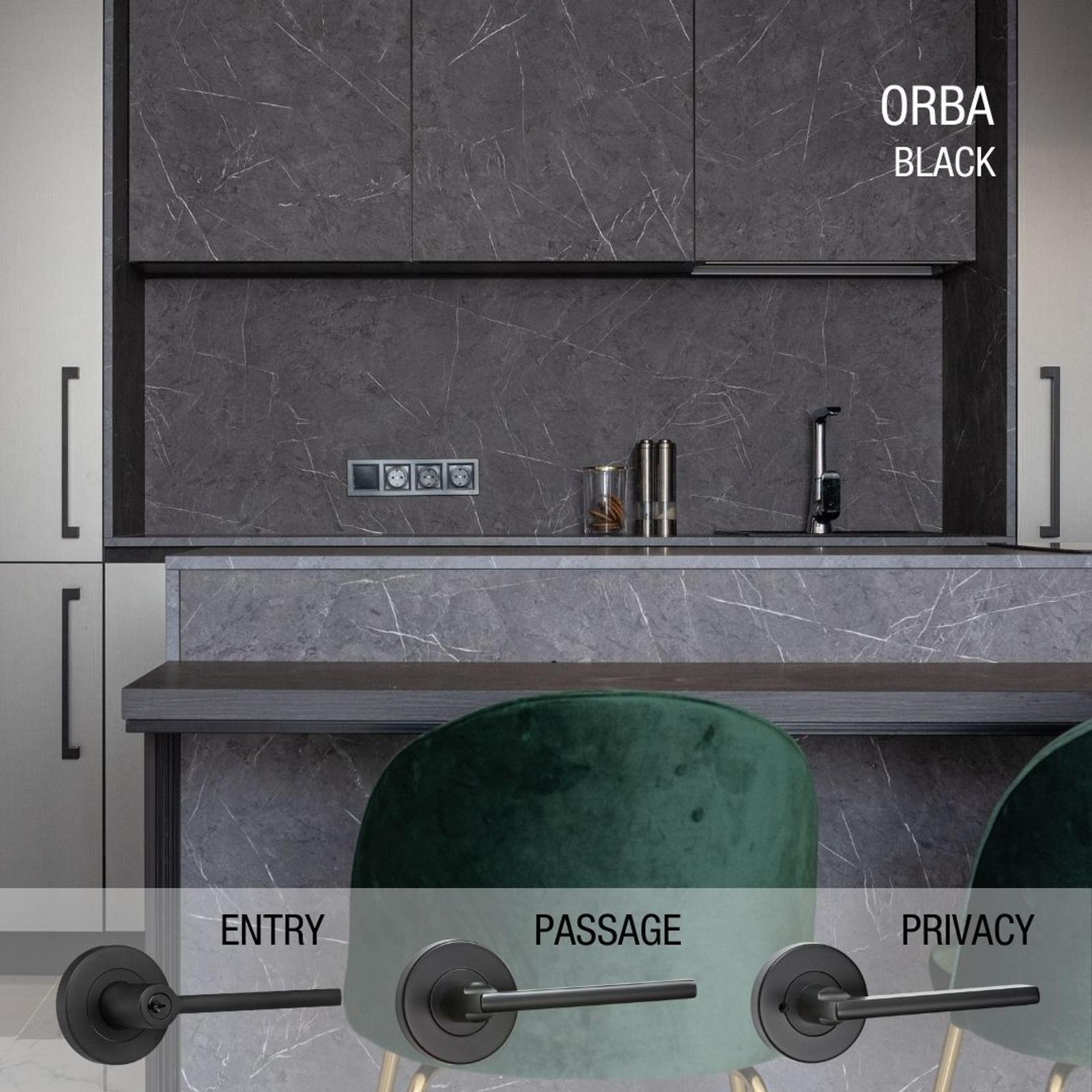 Lemaar Orba Privacy Set Black Zinc Interior D and T Strike
