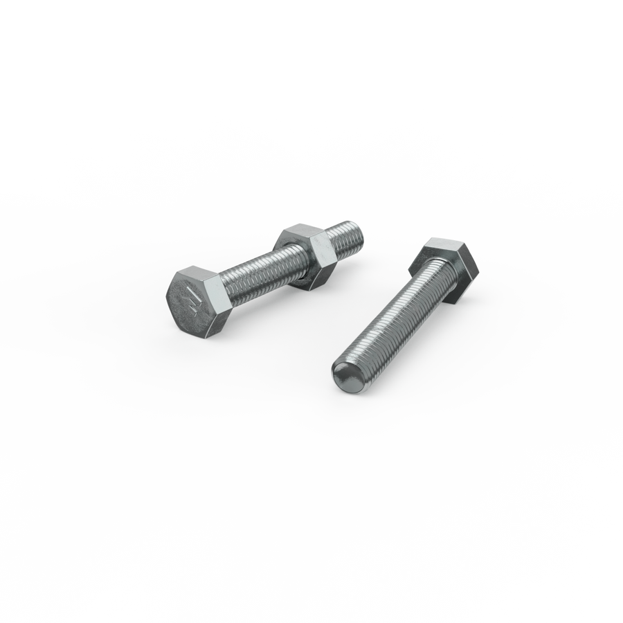 Zenith M8 x 50mm Zinc Plated Hex Head Bolts and Nuts - 2 Pack - Durable Fasteners - SuperSaverAU - view 1