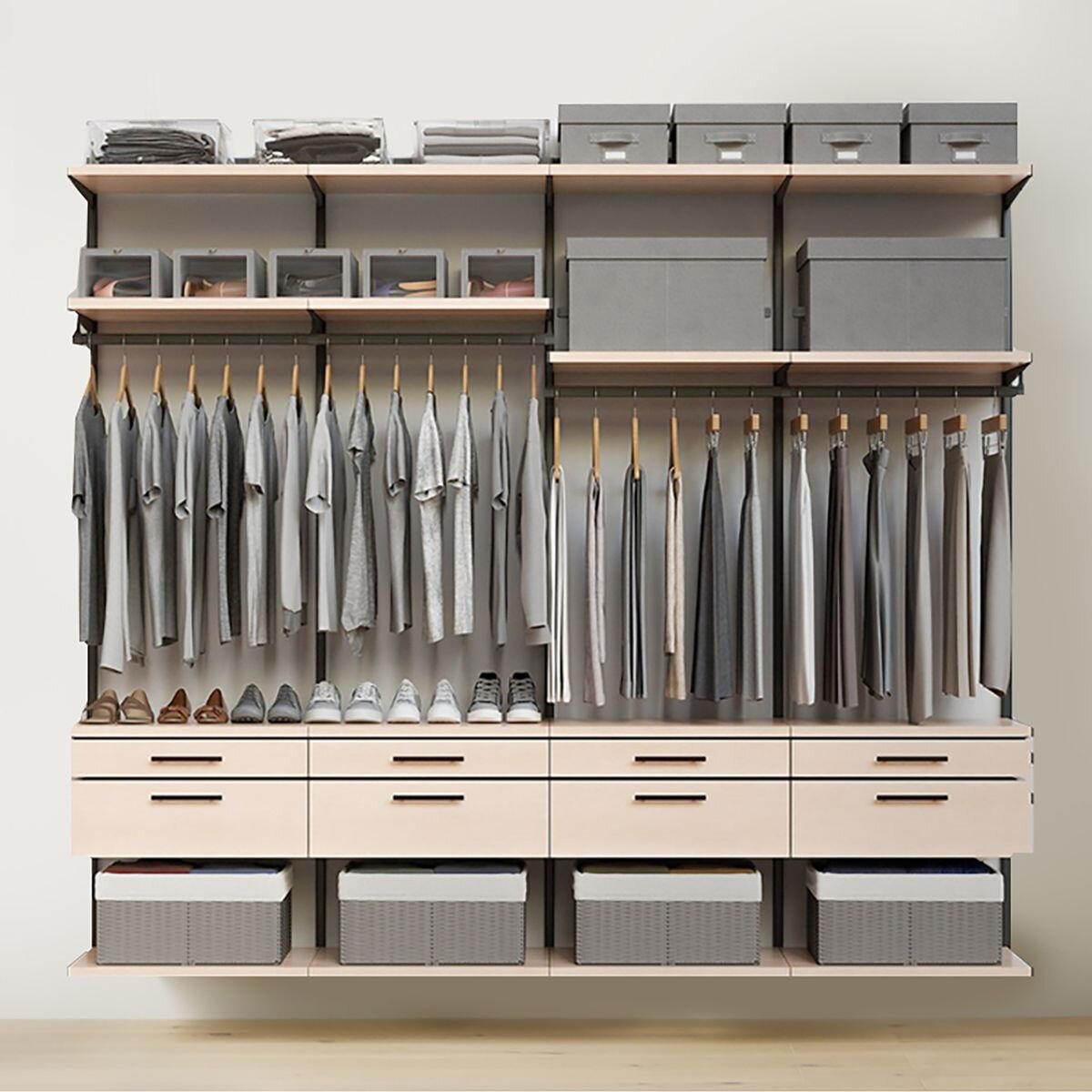 Elfa Decor+ Birch Storage - E-Poxy Bonded Steel - Birch Timber Finish - 10 Year Warranty - 12085