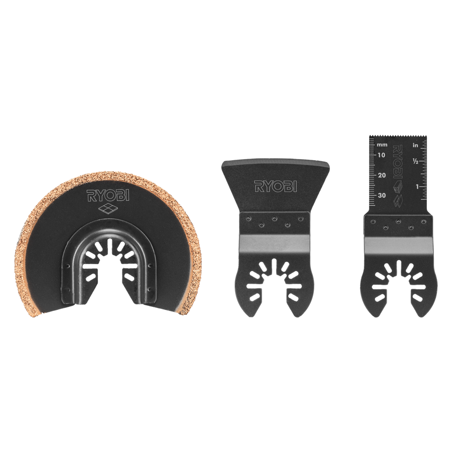 Ryobi 3 Piece Multi Tool Tile Blade Set RMTBT3S Grout, Plunge & Scraper