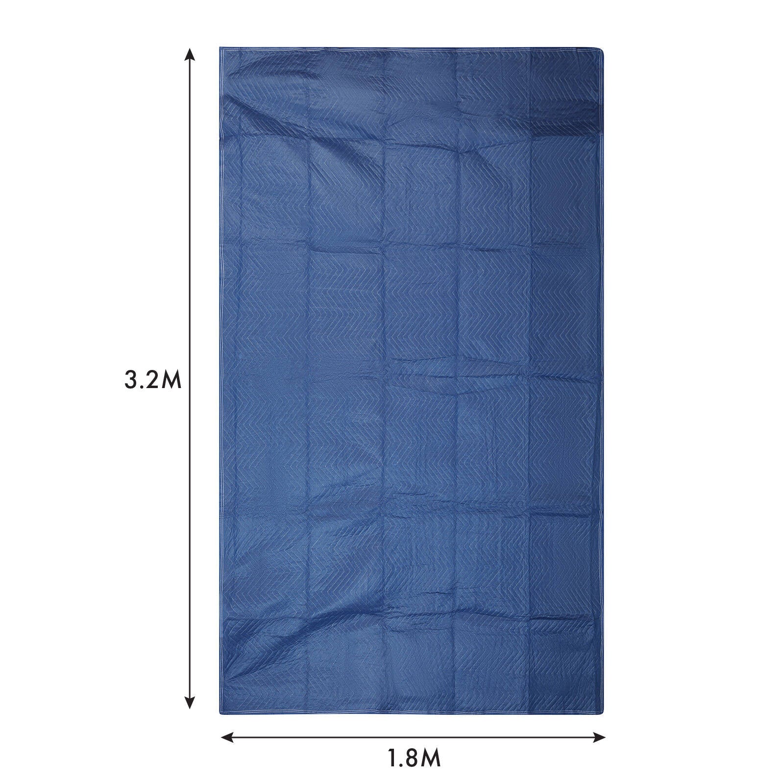 Wrap & Move Premium Moving Blanket - 1.8 x 3.2m Blue Quilted Non-Woven Polyester