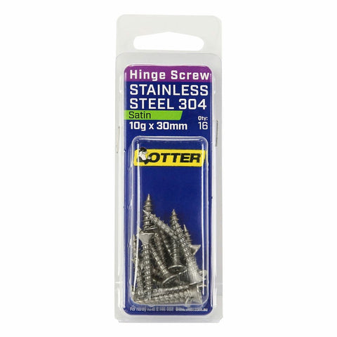 Otter 10 x 30mm Satin Stainless Steel 304 Hinge Screws 16 Pack - SuperSaverAU - view 1