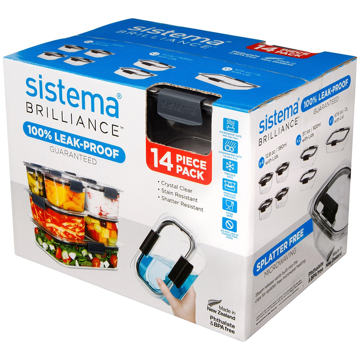 Sistema Brilliance Food Storage 14 Piece Set