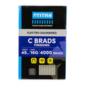 Titan 45mm 16 Gauge Electro Galvanised Straight Collated Nail C Brads - 4000 Pack - Reliable Fastening - Chisel Point Design - SuperSaverAU - view 1