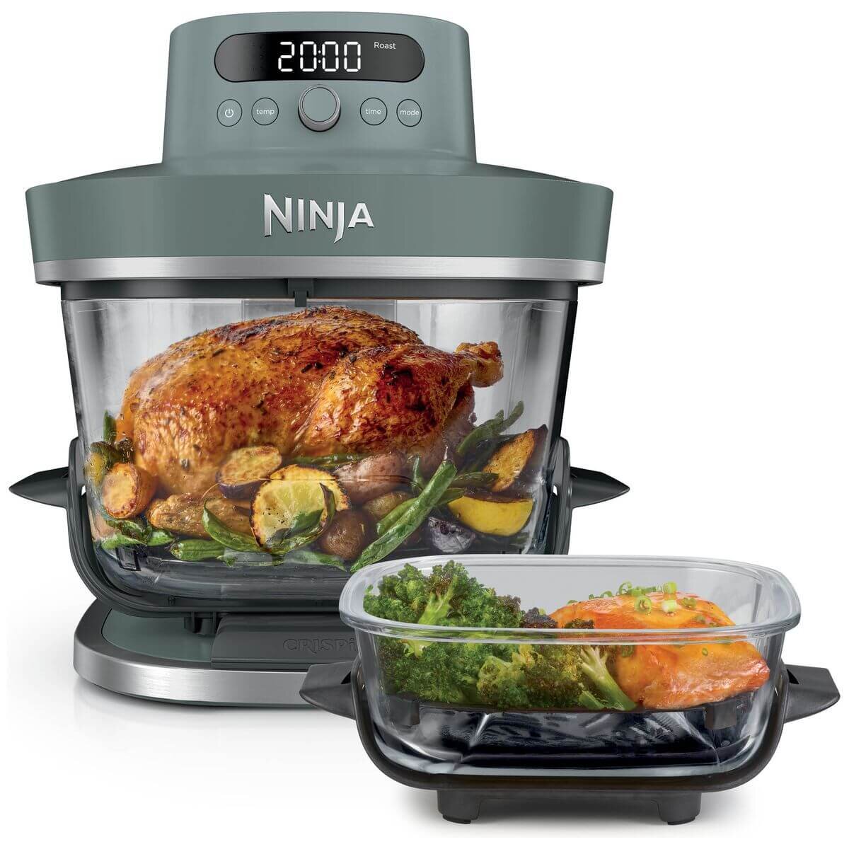Ninja Crispi Pro 6-in-1 Glass Air Fryer 5.7L - 2050W, Sage Green Finish - AS101GYANZ