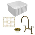 Turner Hastings Novi 50 Butler Sink Pack - Brushed Brass Ludlow Bridge Mixer Tap - PKG032