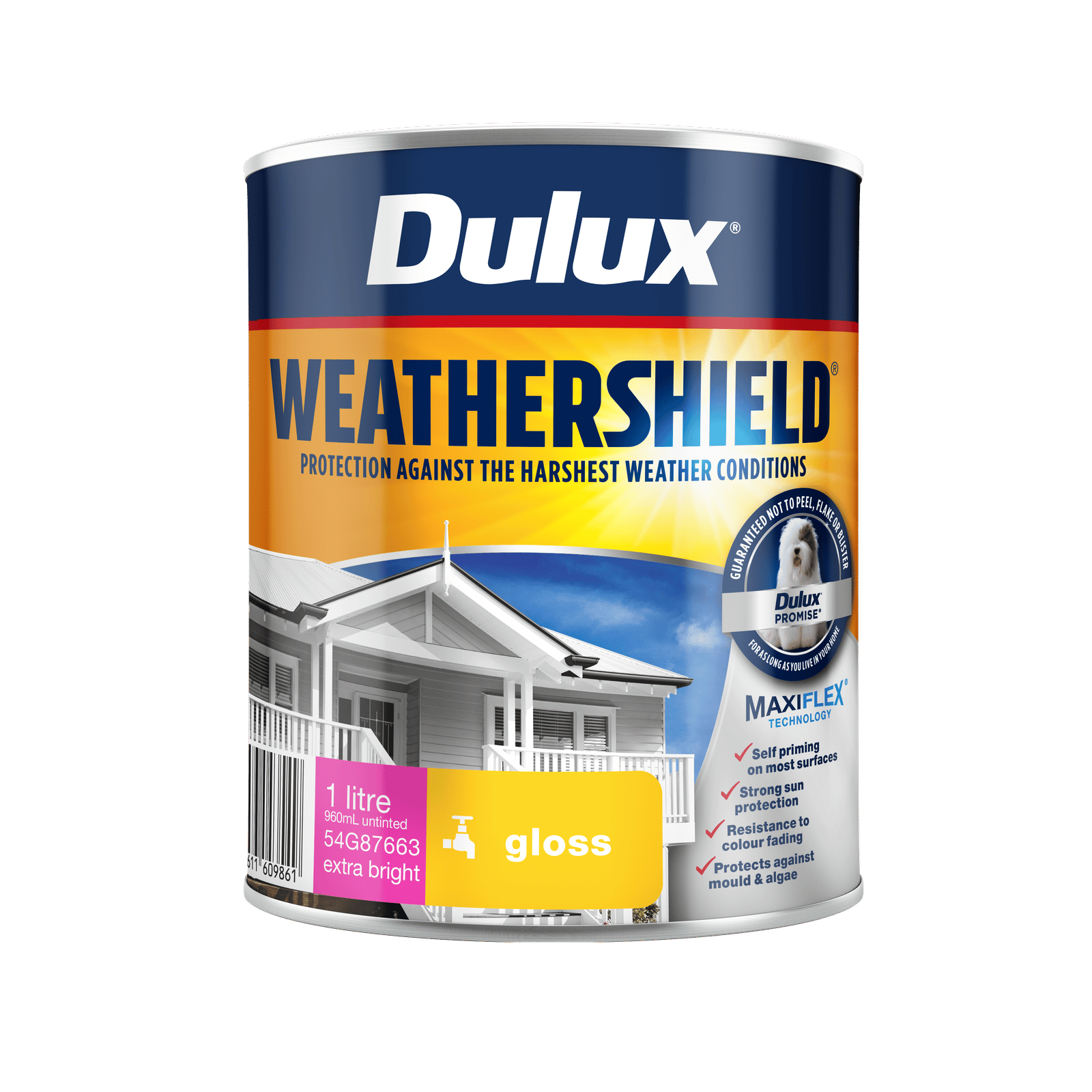 Dulux Weathershield 1L Extra Bright Gloss Exterior Paint